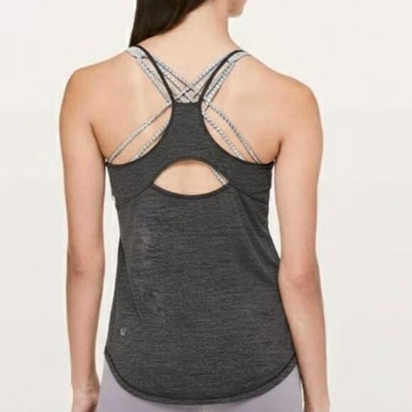 Lululemon Fast as Light Singlet Heathered Black Women’s 6 Running Tank Top - Picture 5 of 8
